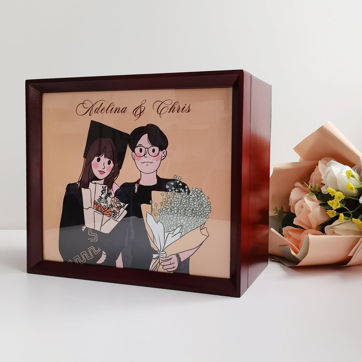 Quick Gifts|Couple Gift ,Valentine's Day Whiskey glass ice wine stone set ,photo frame practical gift esg gift box