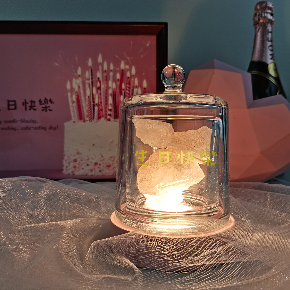 Quick Gifts|Birthday Gift， Aromatherapy set pink crystal fireless aromatherapy， esg gift