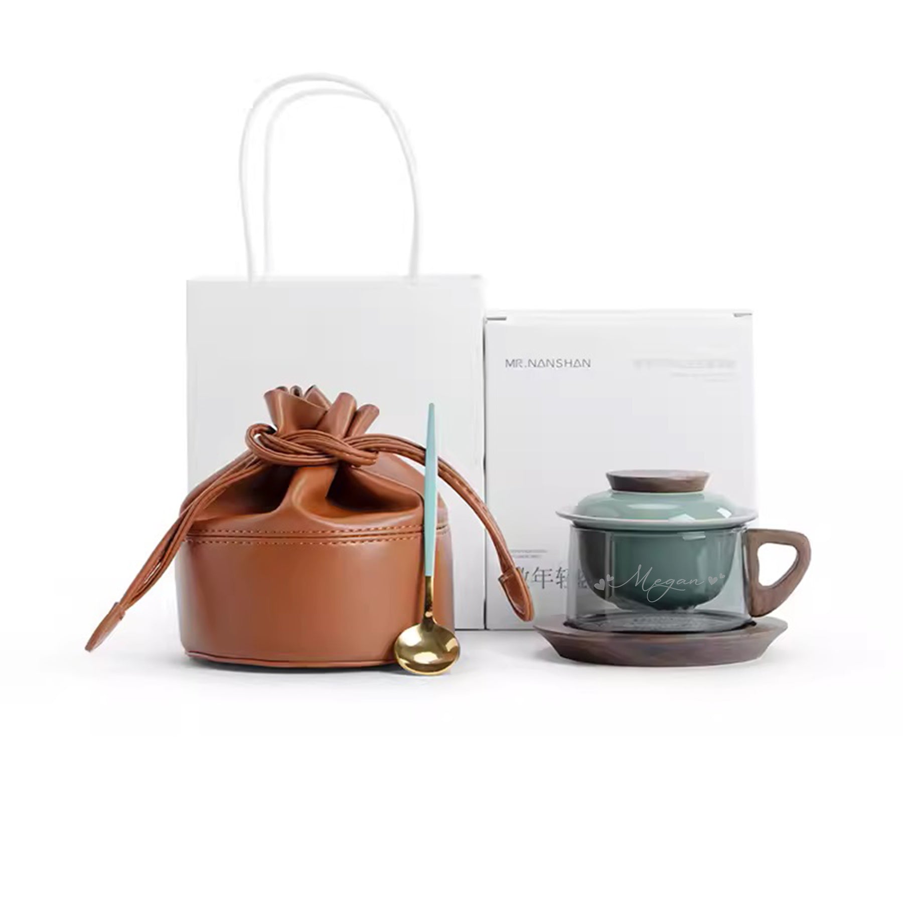 Quick Gifts |Portable water cup Birthday Gift ,Light luxury portable tea and water separated tea cup set