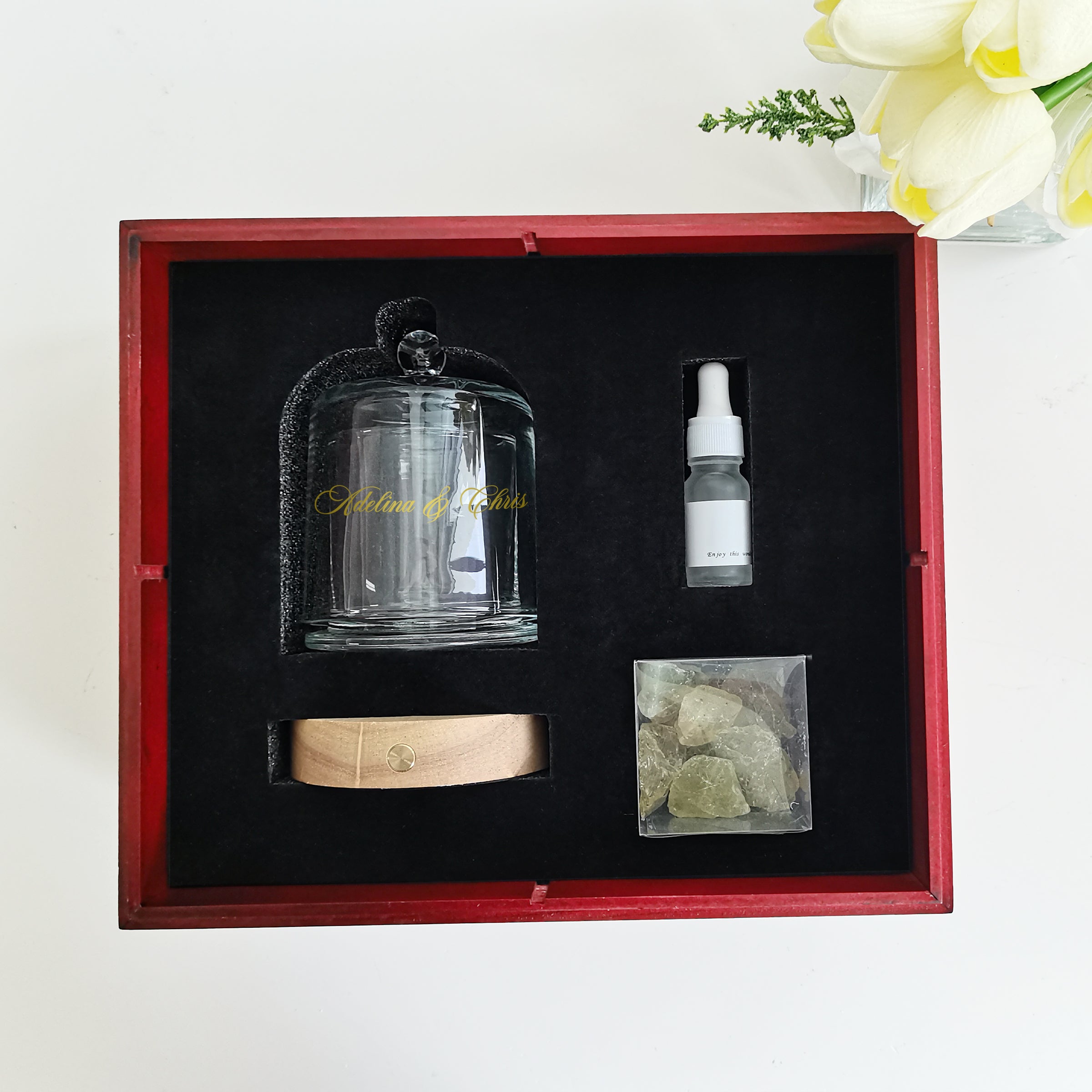 Quick Gifts|Aromatherapy set couple gift citrine fireless aromatherapy, esg gift