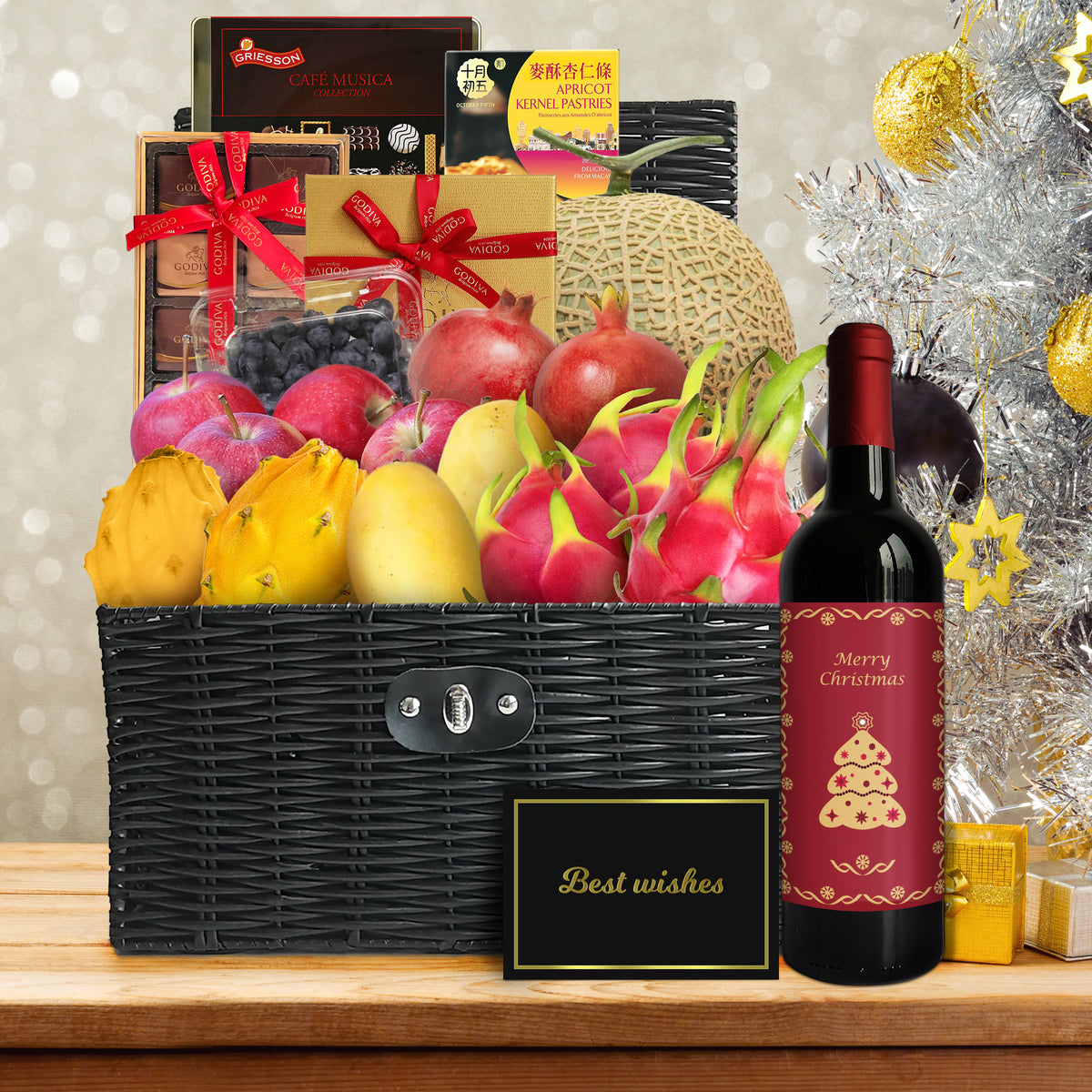 Christmas Hamper|Christmas wine basket, food basket, Christmas gifts, gift exchange