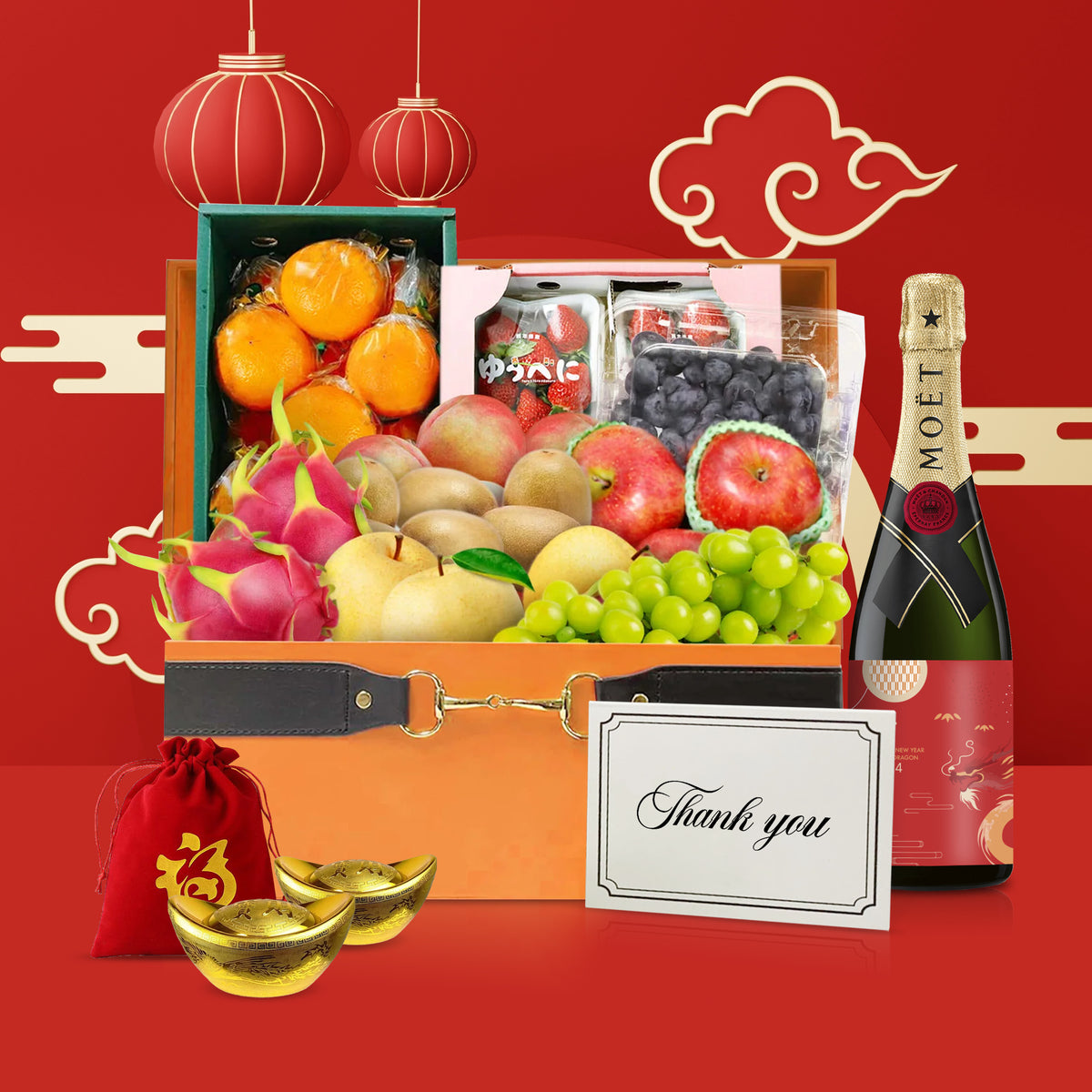 2024 Chinese New Year Hamper|Celebration Champagne Fruit hamper