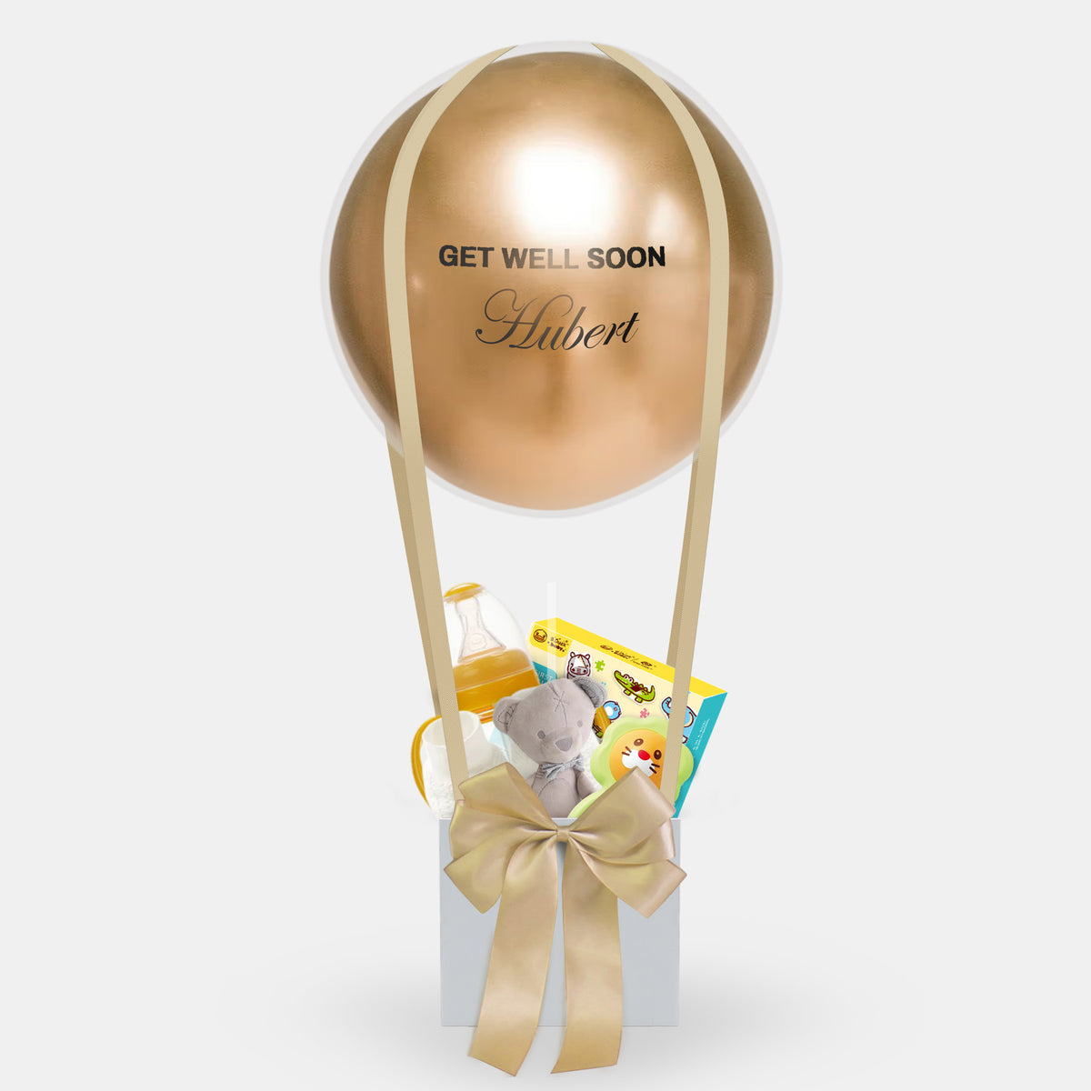 Baby Hamper|bb gift （Gold-2）Newborn gift box bb balloon basket