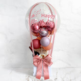 Balloon Birthday Hamper| Red wine  balloon gift for her girlfriend birthday gift