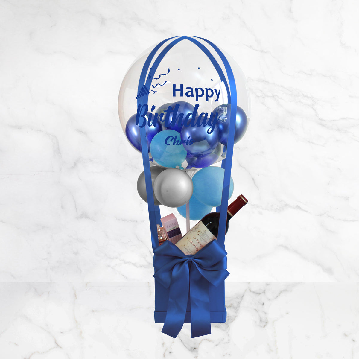 Balloon Birthday Hamper| Red wine perfume balloon gift ， Wedding gifts, customizable