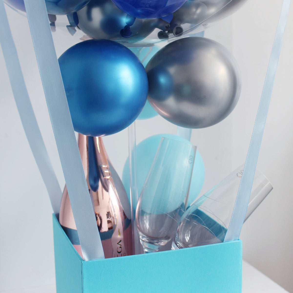 Balloon Birthday Hamper|Bottega Champagne&Tiffany & Co Cadenz Champagne Glass  balloon gift，birthday gift