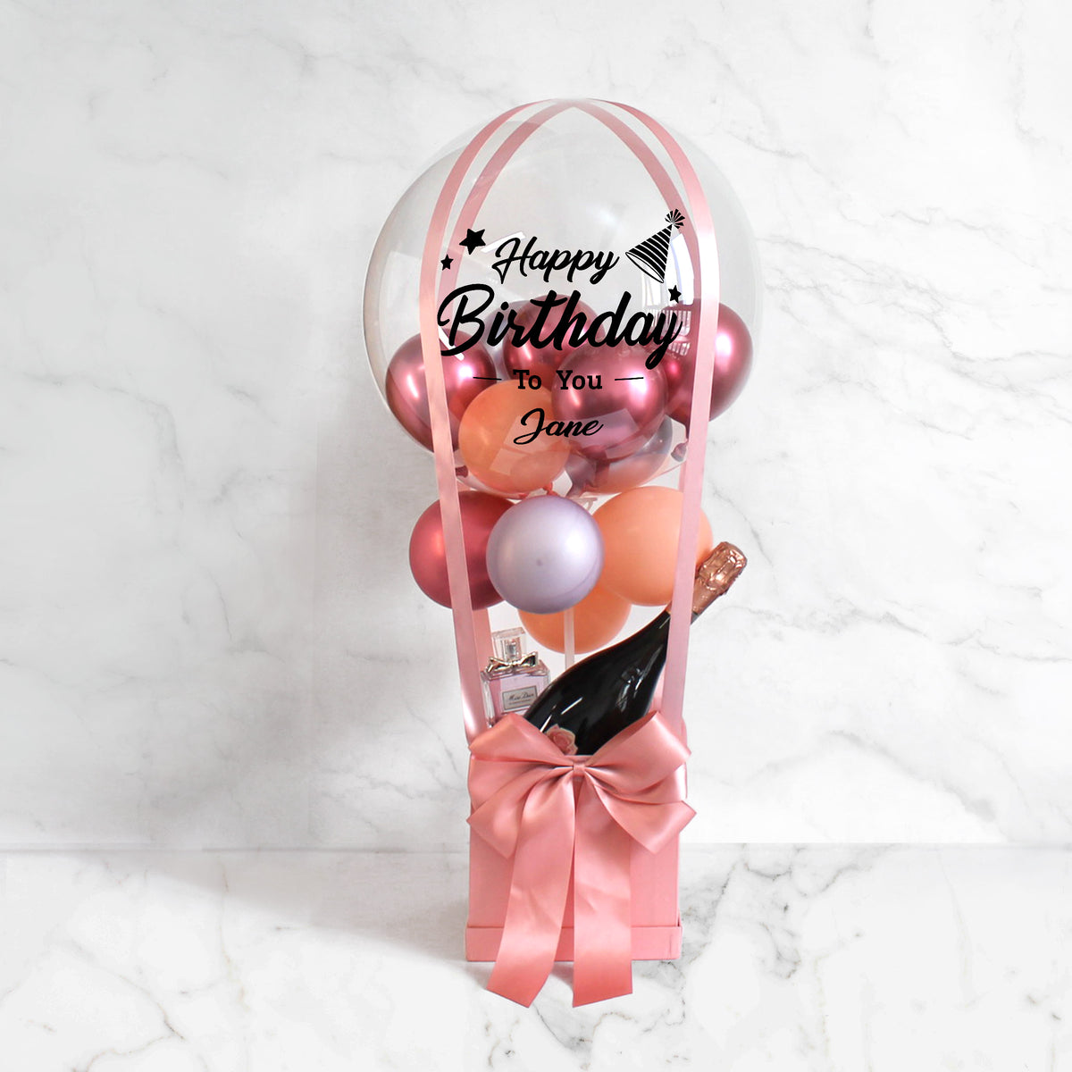 Balloon Birthday Hamper| Champagne perfume birthday gift， creative gift
